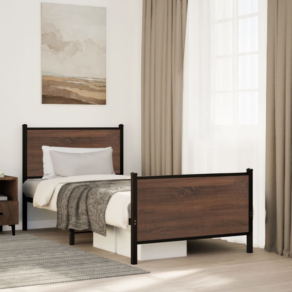 Łóżko Metalowe Młodzieżowe LOFT 90x200 Dąb Kolory