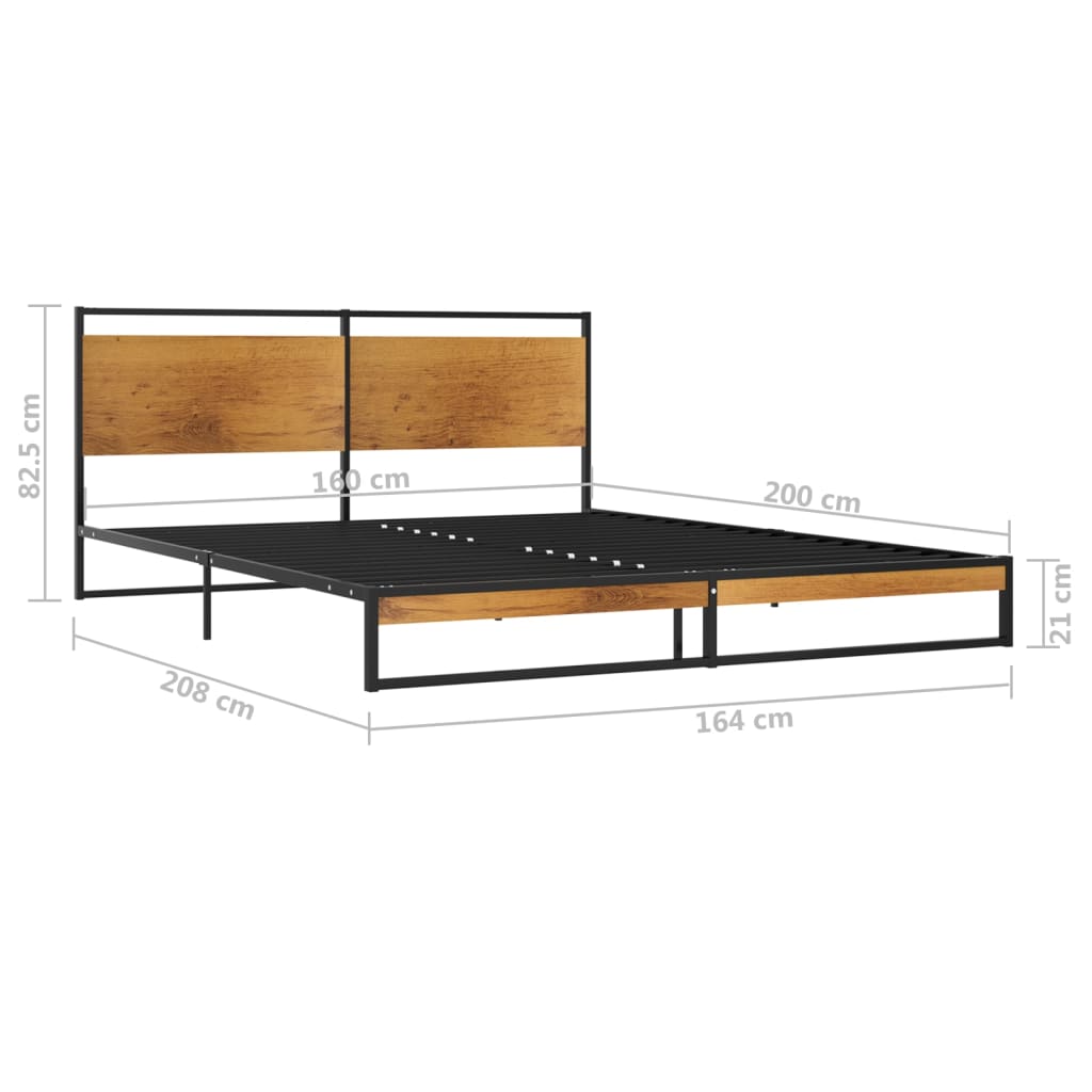 Łóżko Metalowe Młodzieżowe LOFT Classic 2 160x200 Dąb