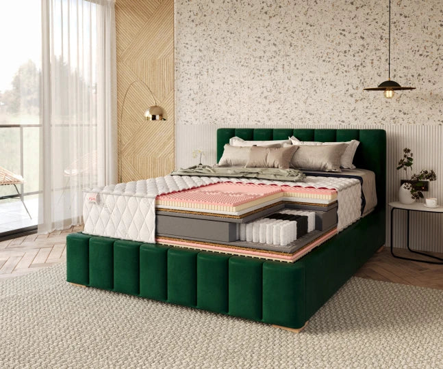 Materac multipocketowy H3/H4 KALIPS 160x200 VISCO 32 cm , KOKOS, LATEKS