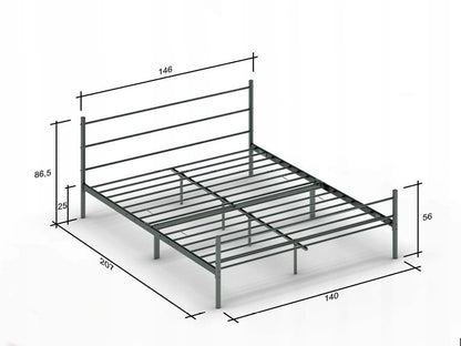 Łóżko metalowe 140x200 STEEL SERIES Czarne