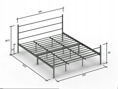 Łóżko metalowe 160x200 STEEL SERIES Czarne