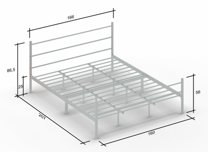 Łóżko metalowe 160x200 STEEL SERIES Białe
