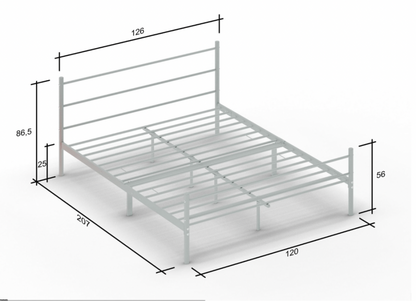 Łóżko metalowe 120x200 STEEL SERIES Szare