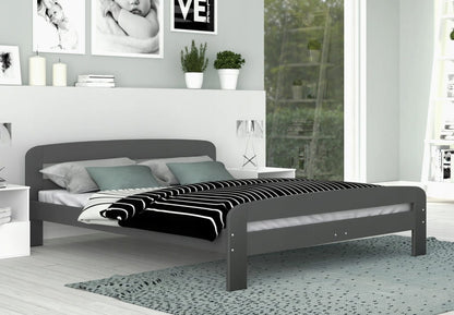 Łóżko Białe Grafitowe Valhalla 140x200 + Stelaż