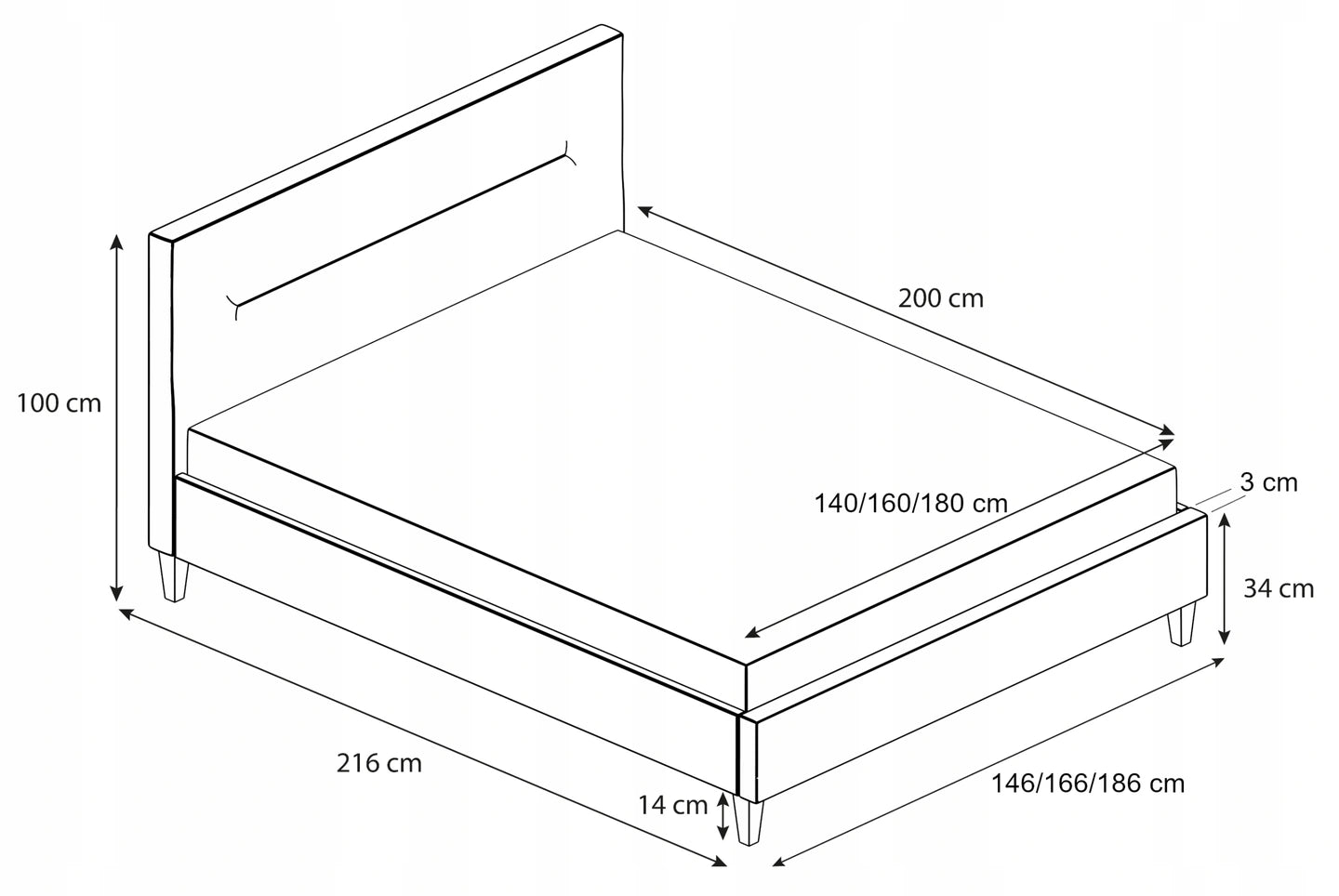 Łóżko Tapicerowane KAROLA 120x200 Skandynawskie