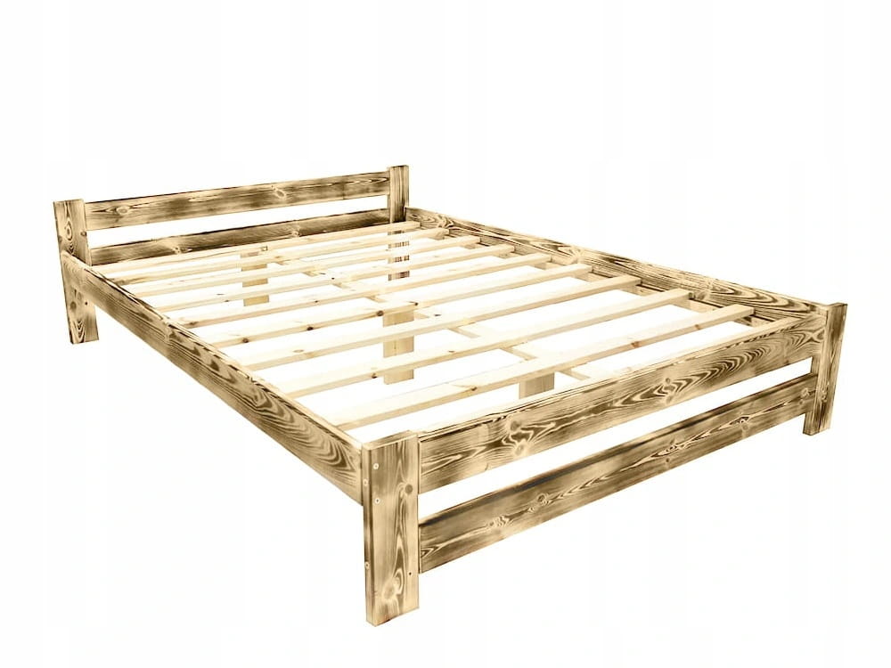 Łóżko Drewniane 200x200 Sosnowe Pati + Stelaż