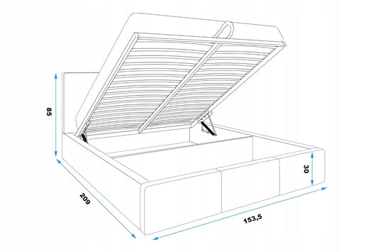 Łóżko Tapicerowane HILARY z pojemnikiem 140x200 z Materacem