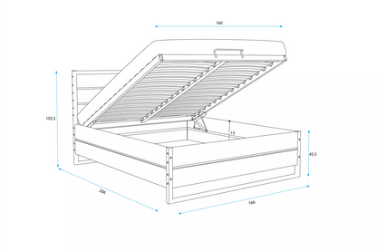 Łóżko Podnoszone LOFT 160x200 z Pojemnikiem