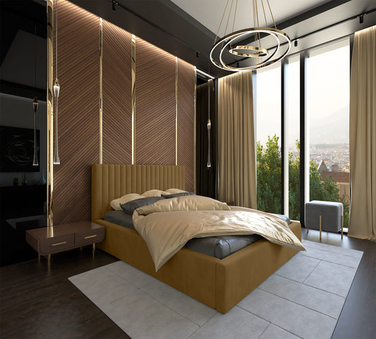 Łóżko Tapicerowane VEGAS I 180×200 Welur z Pojemnikiem