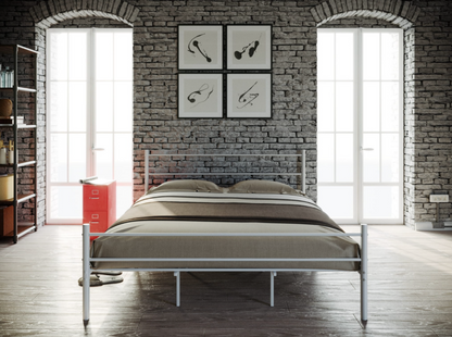 Łóżko metalowe 140x200 STEEL SERIES Białe