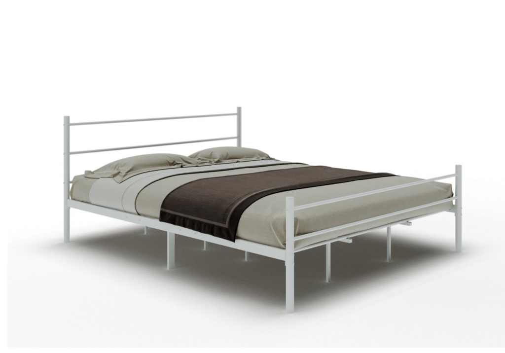 Łóżko metalowe 140x200 STEEL SERIES Białe