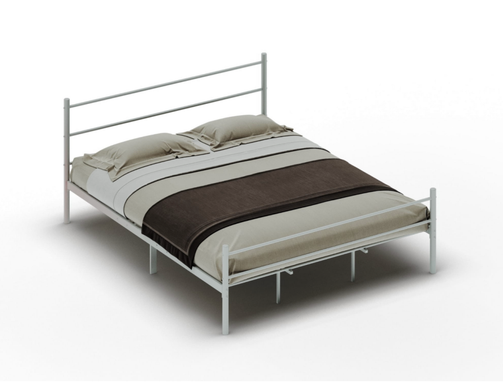 Łóżko metalowe 140x200 STEEL SERIES Białe
