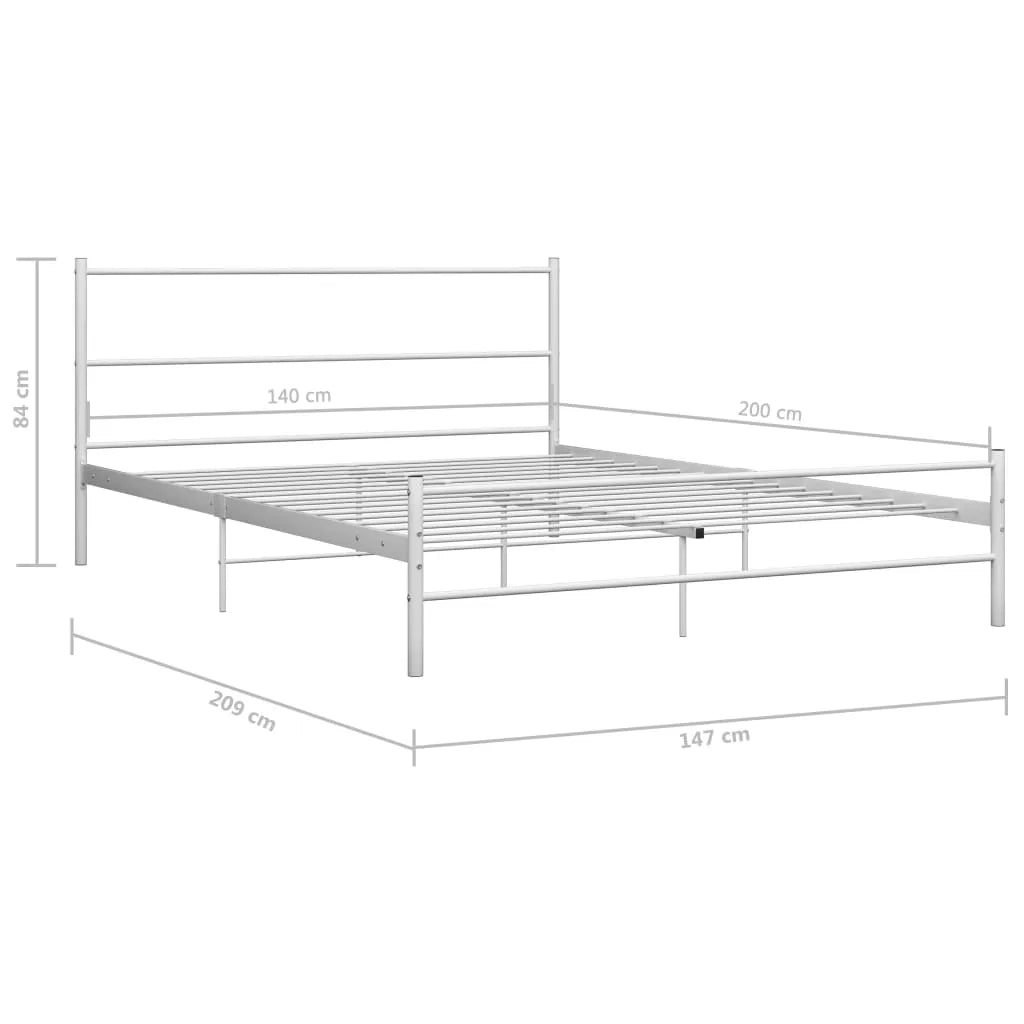 Łóżko metalowe 140x200 STEEL SERIES Białe