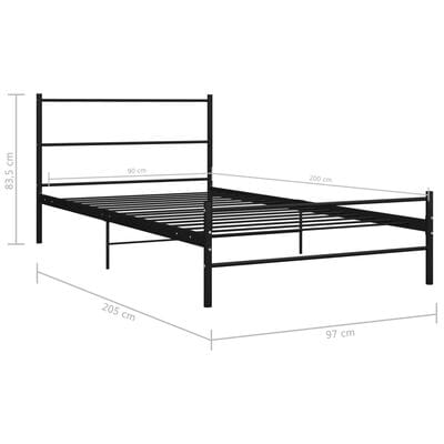 Łóżko metalowe 90x200 STEEL SERIES Szare