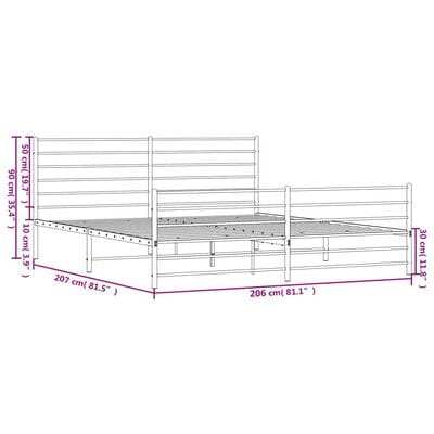 Łóżko metalowe Classic 200x200 Czarne Białe