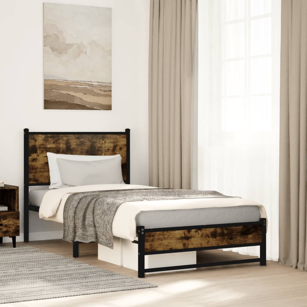 Łóżko Metalowe Młodzieżowe LOFT 90x200 Dąb Kolory