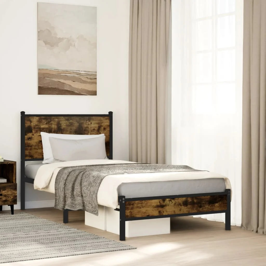 Łóżko Metalowe Młodzieżowe LOFT 90x200 Dąb Kolory