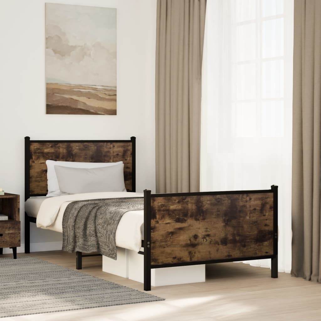 Łóżko Metalowe Młodzieżowe LOFT 90x200 Dąb Kolory