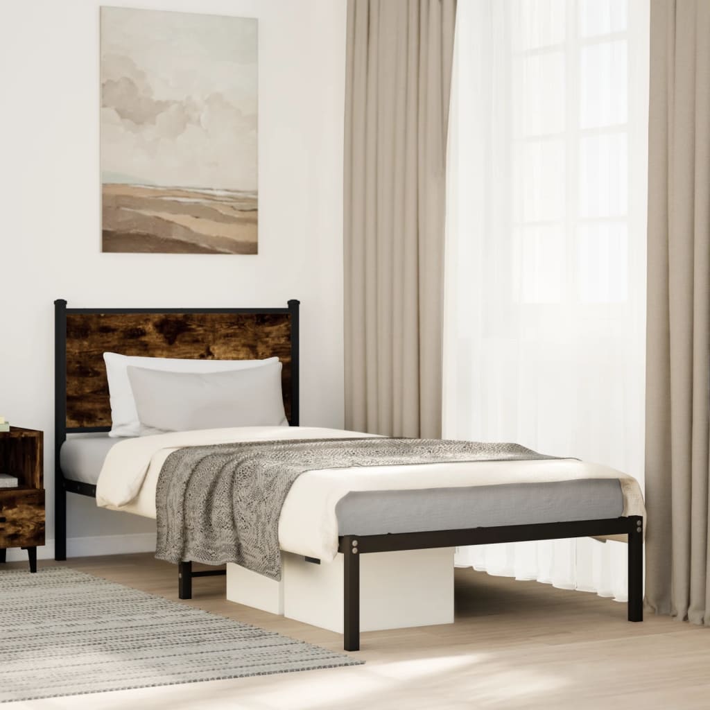 Łóżko Metalowe Młodzieżowe LOFT 90x200 Dąb Kolory