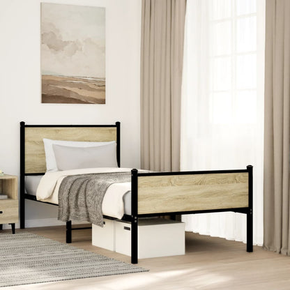 Łóżko Metalowe Młodzieżowe LOFT 90x200 Dąb Kolory