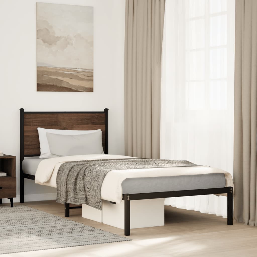 Łóżko Metalowe Młodzieżowe LOFT 90x200 Dąb Kolory