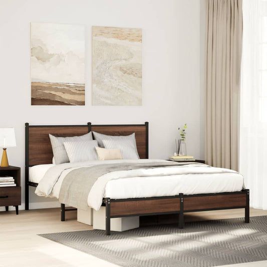 Łóżko Metalowe Młodzieżowe LOFT 120x200 Dąb Sonoma Wędzony