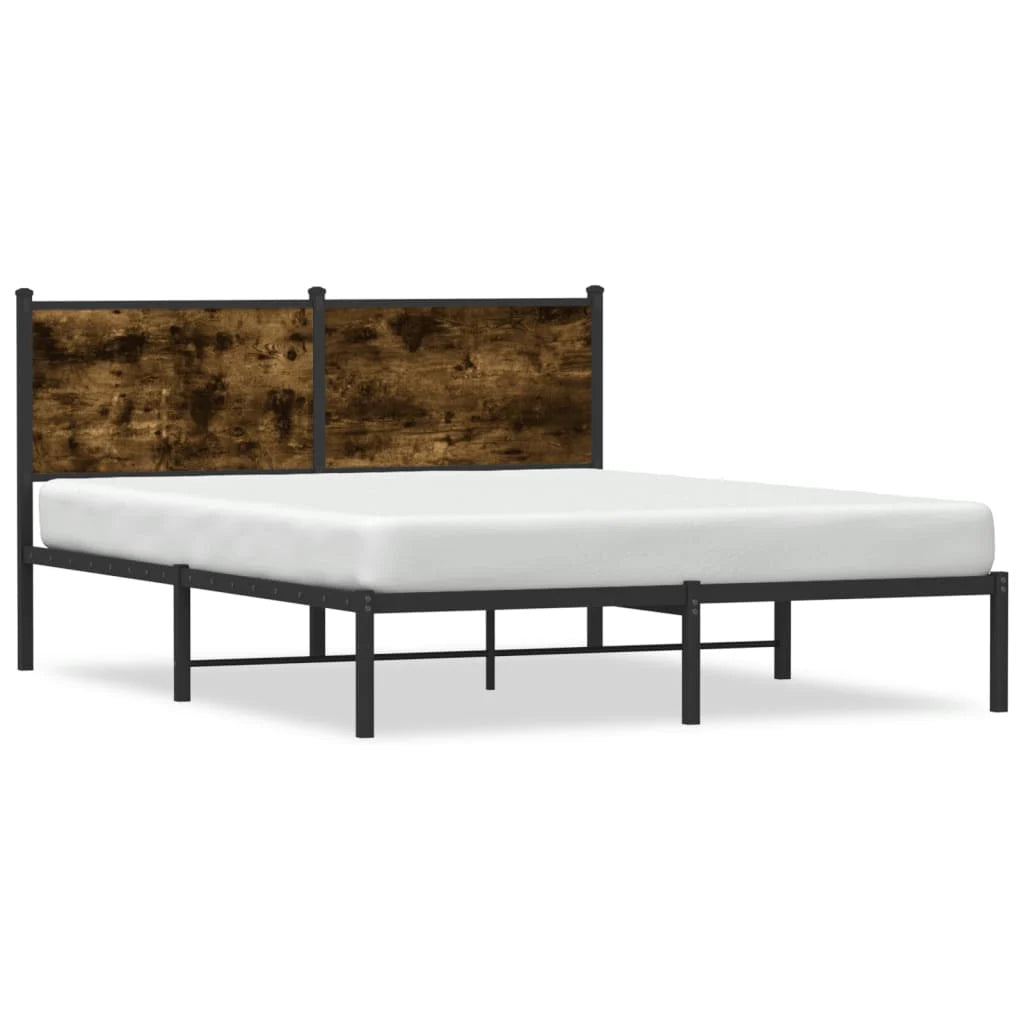 Łóżko Metalowe Młodzieżowe LOFT 120x200 Dąb Sonoma Wędzony