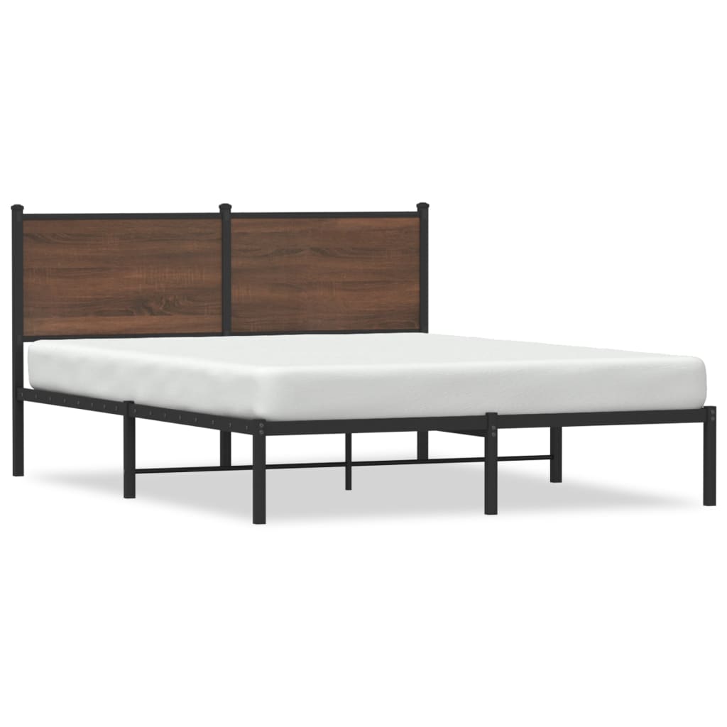 Łóżko Metalowe Młodzieżowe LOFT 140x200 Dąb Sonoma Wędzony