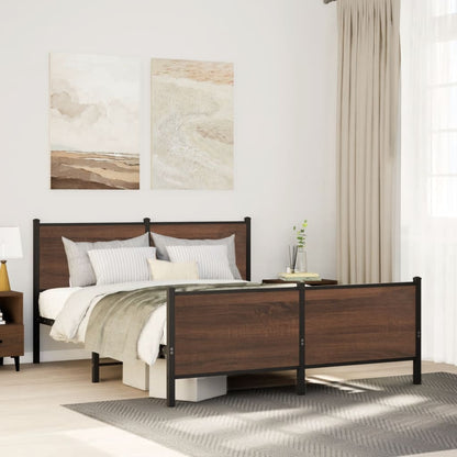 Łóżko Metalowe Młodzieżowe LOFT 160x200 Dąb Sonoma Wędzony