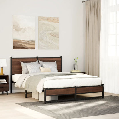 Łóżko Metalowe Młodzieżowe LOFT 180x200 Dąb Sonoma Wędzony