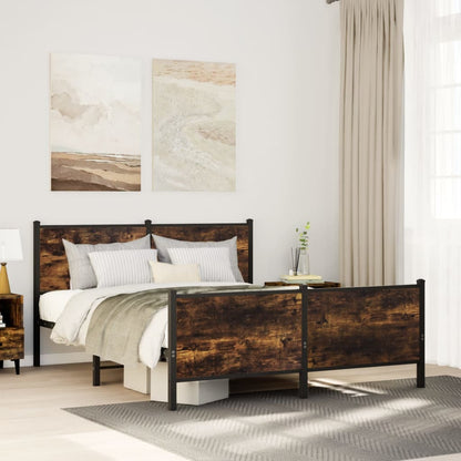Łóżko Metalowe Młodzieżowe LOFT 180x200 Dąb Sonoma Wędzony