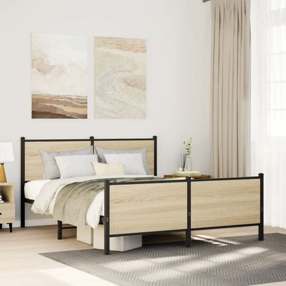 Łóżko Metalowe Młodzieżowe LOFT 180x200 Dąb Sonoma Wędzony