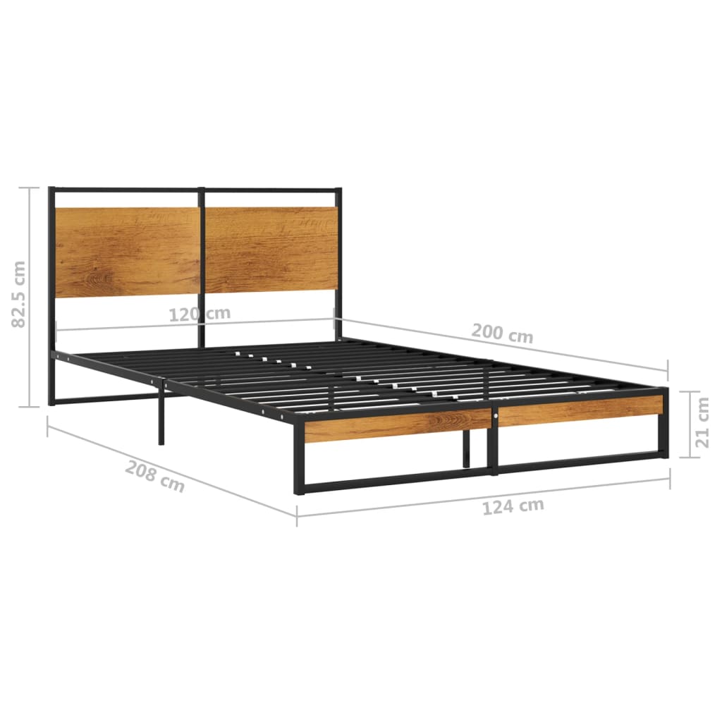 Łóżko Metalowe Młodzieżowe LOFT Classic 2 120x200 Dąb