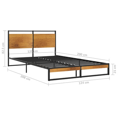 Łóżko Metalowe Młodzieżowe LOFT Classic 2 120x200 Dąb