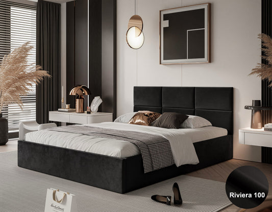 Łóżko tapicerowane podnoszone 120x200 LIZBONA z pojemnikiem na pościel