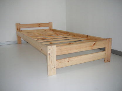 Łóżko Drewniane 90x200 Sosnowe Pati + Stelaż