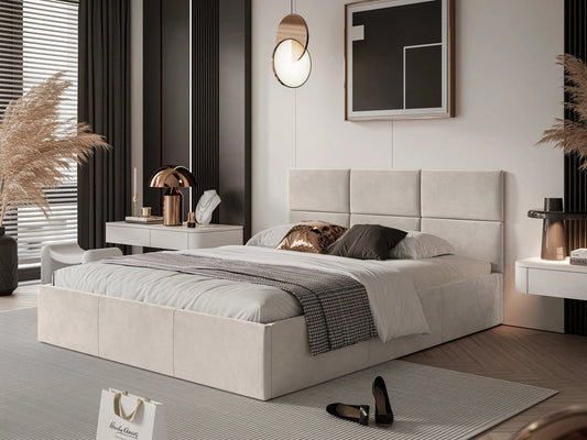 Łóżko tapicerowane podnoszone 90x200 LIZBONA z pojemnikiem na pościel