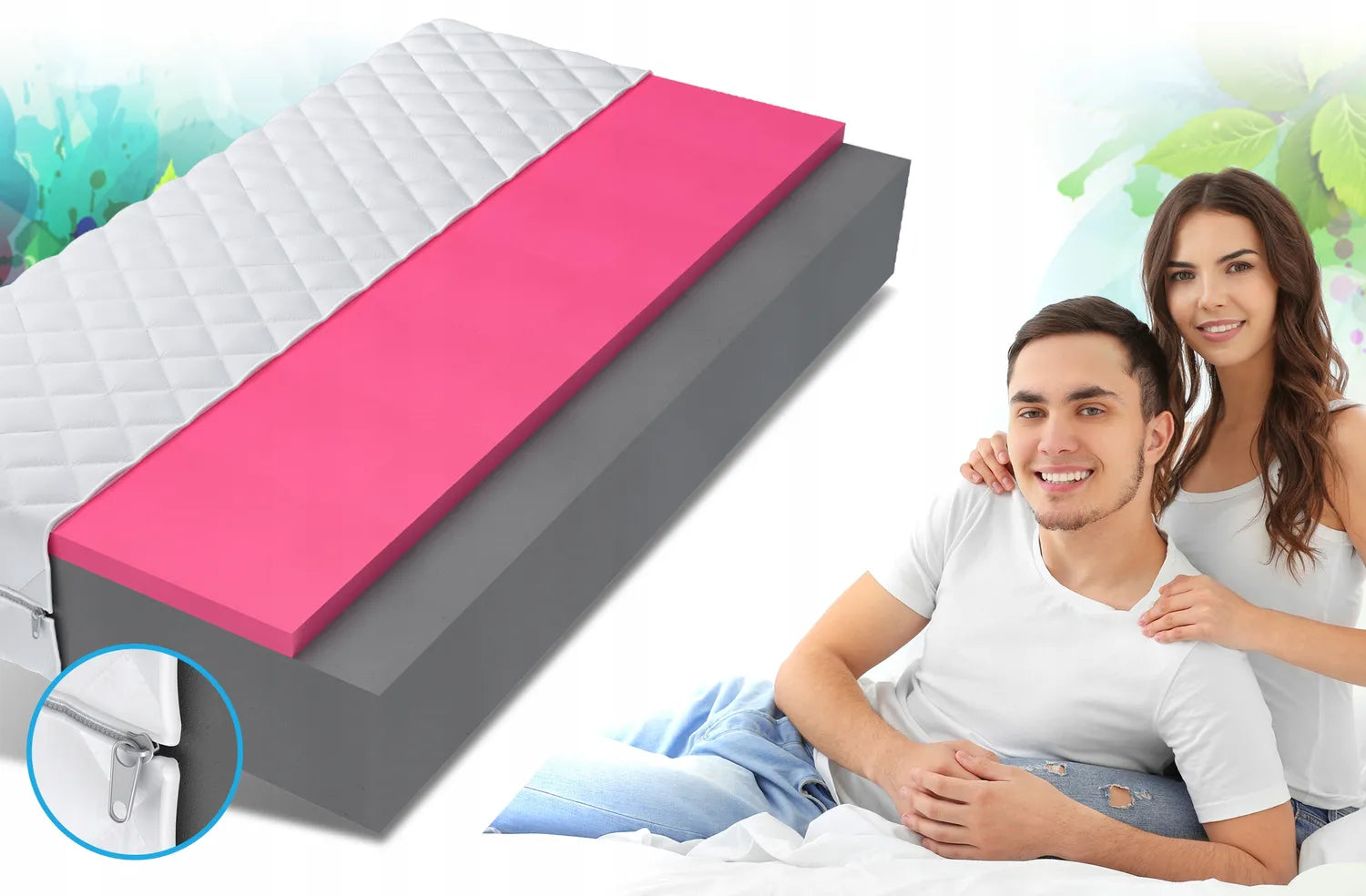 Materac Oaza Senior 180x200 Pianka MEMORY 17cm H3/H4