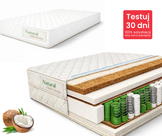 Materac Medyczny Natural Ortho Senior Kokos 24cm H3/H4 Kieszeniowy