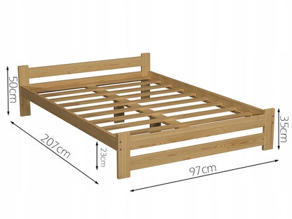 Łóżko Drewniane 90x200 Sosnowe Pati + Stelaż